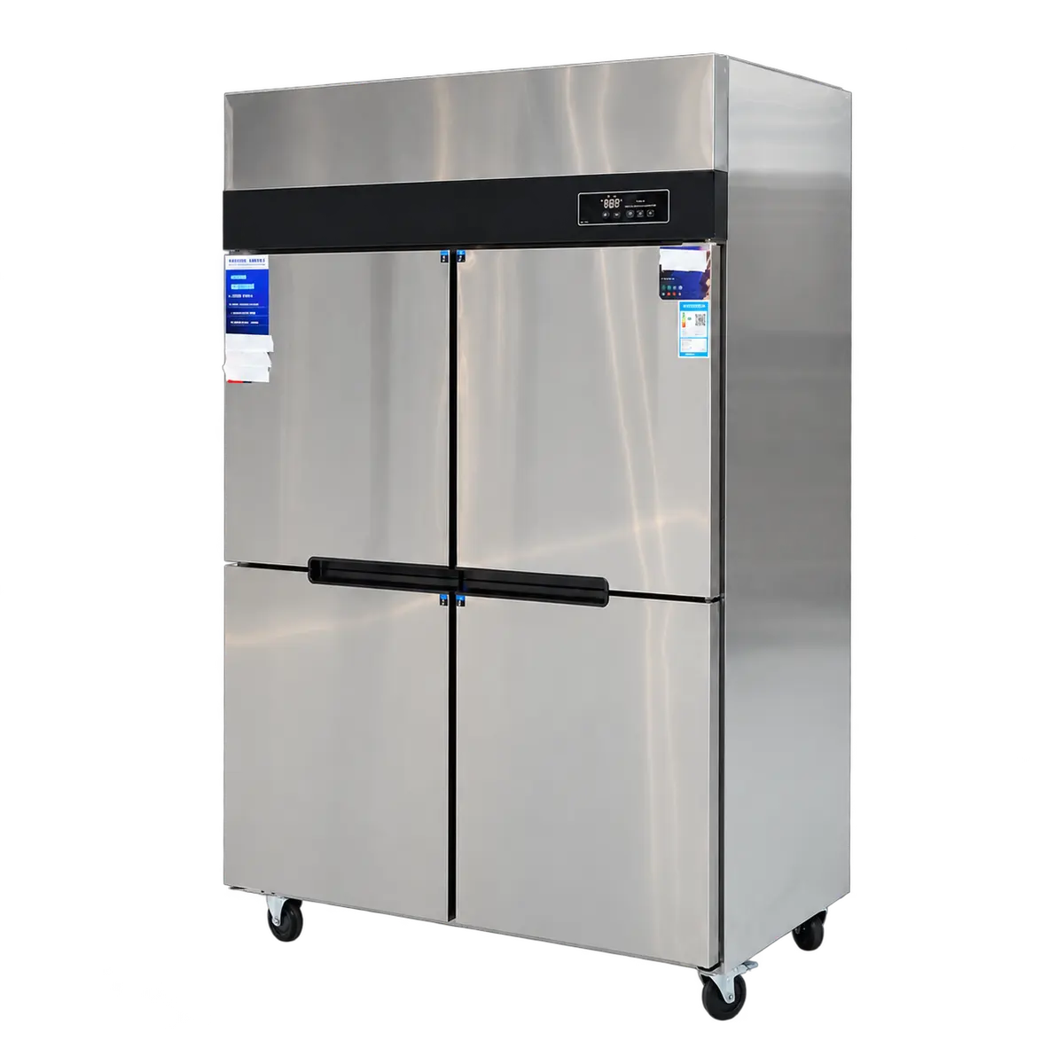 Congelador refrigerado por aire comercial de cuatro puertas