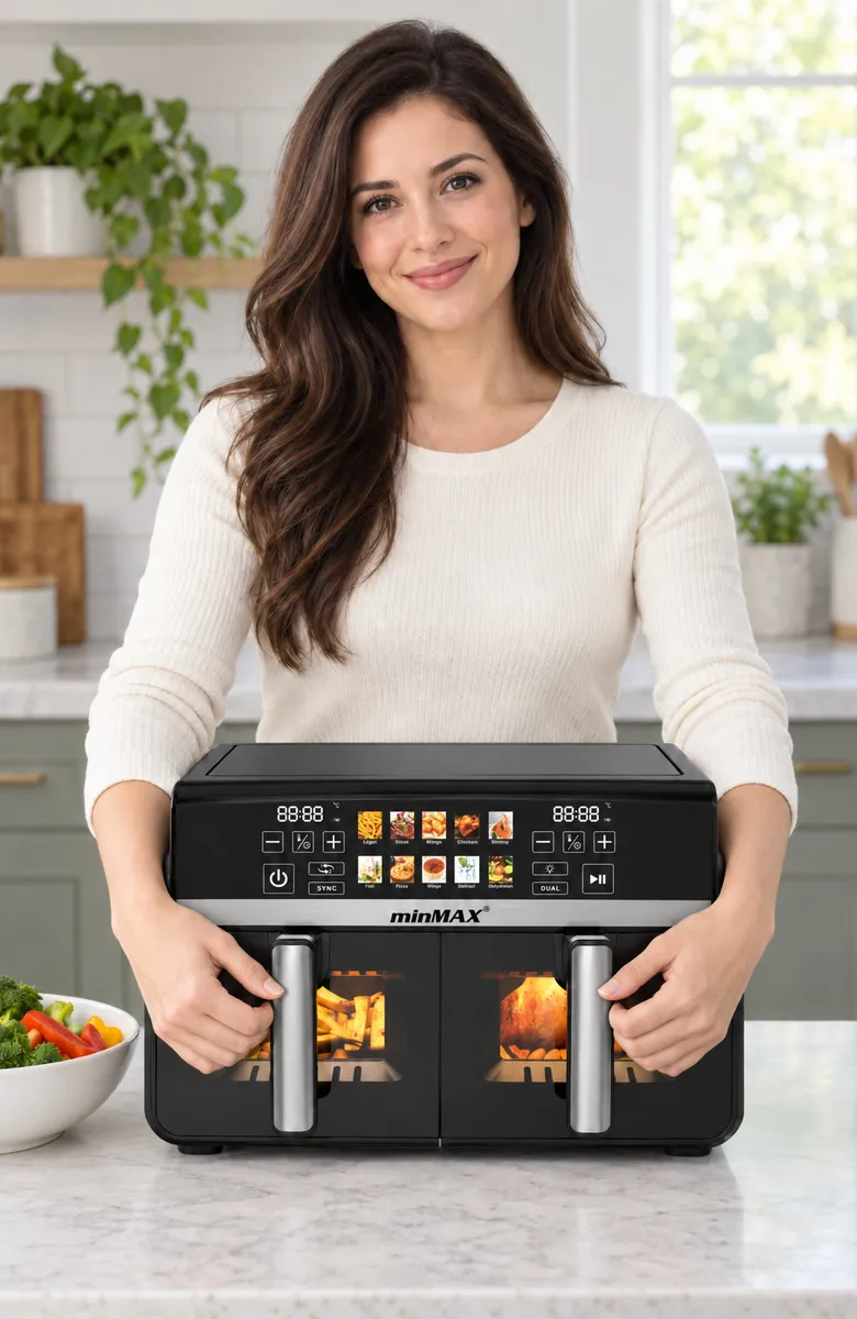 Friggitrice ad aria a doppia camera