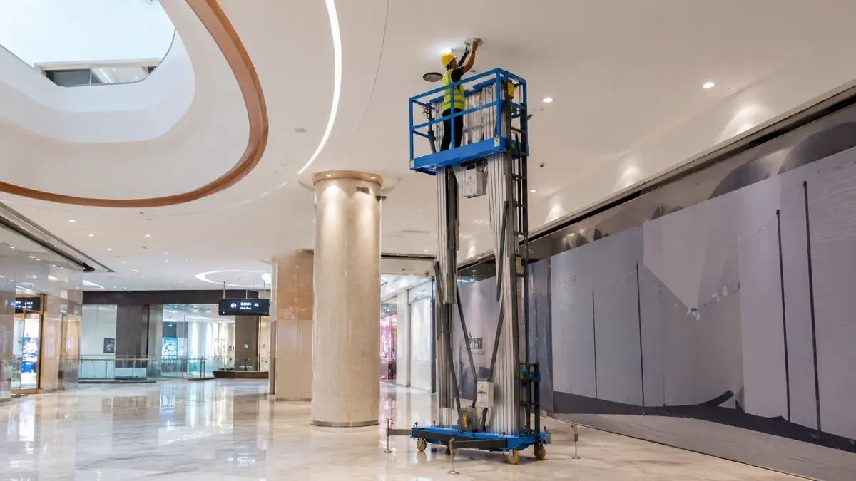 Commercial lobby lighting and facility service operations