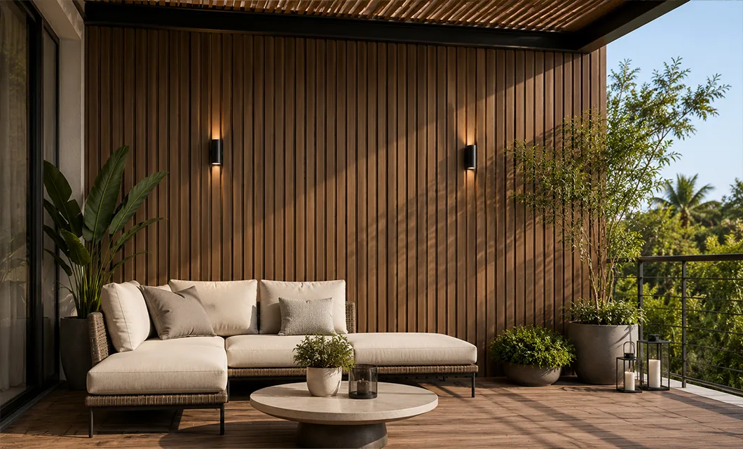 Mur d'accent de terrasse extérieure
