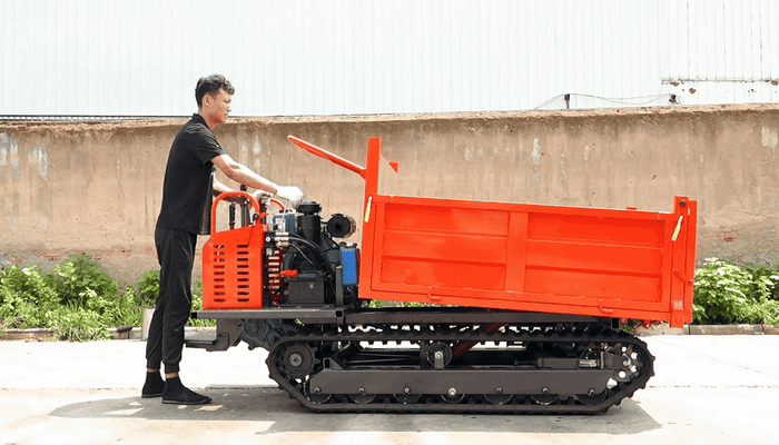 2 tons hand-guided - test - tipping bucket