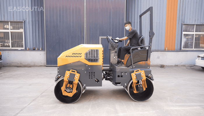 Steering input changes heading for precise route correction and compaction positioning.