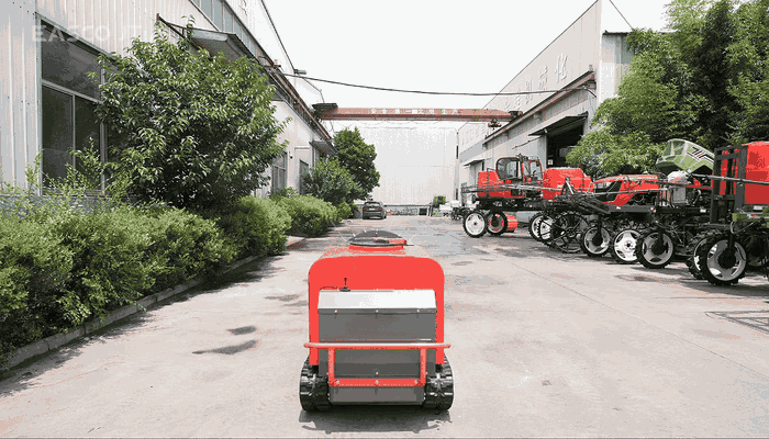 Multiple nozzles work with airflow from the fan, spreading mist outward from the machine into the area around it.