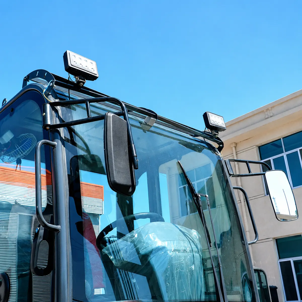5-Tonnen artikulierte Offroad-Gabelstapler-Details-Rückspiegel und Arbeits leuchten