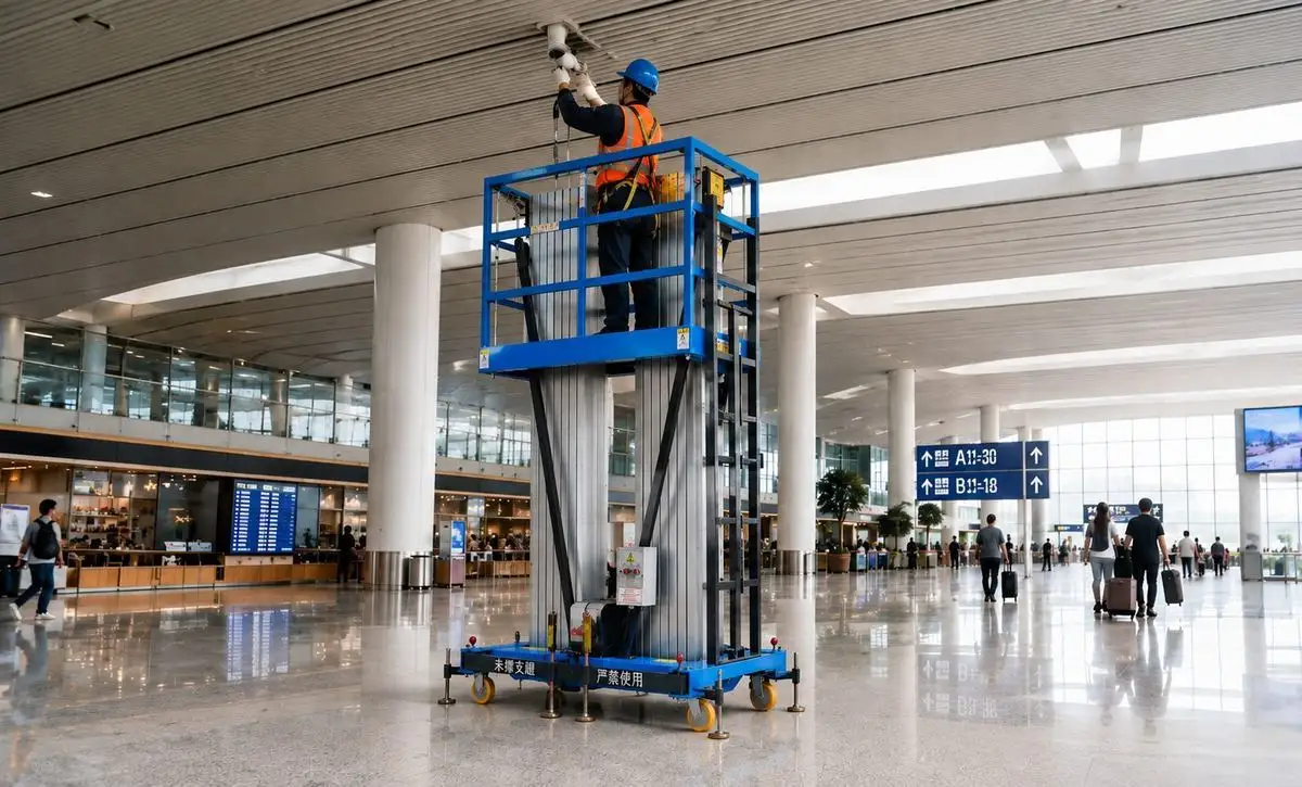 Airport terminal ceiling, signage, and lighting maintenance