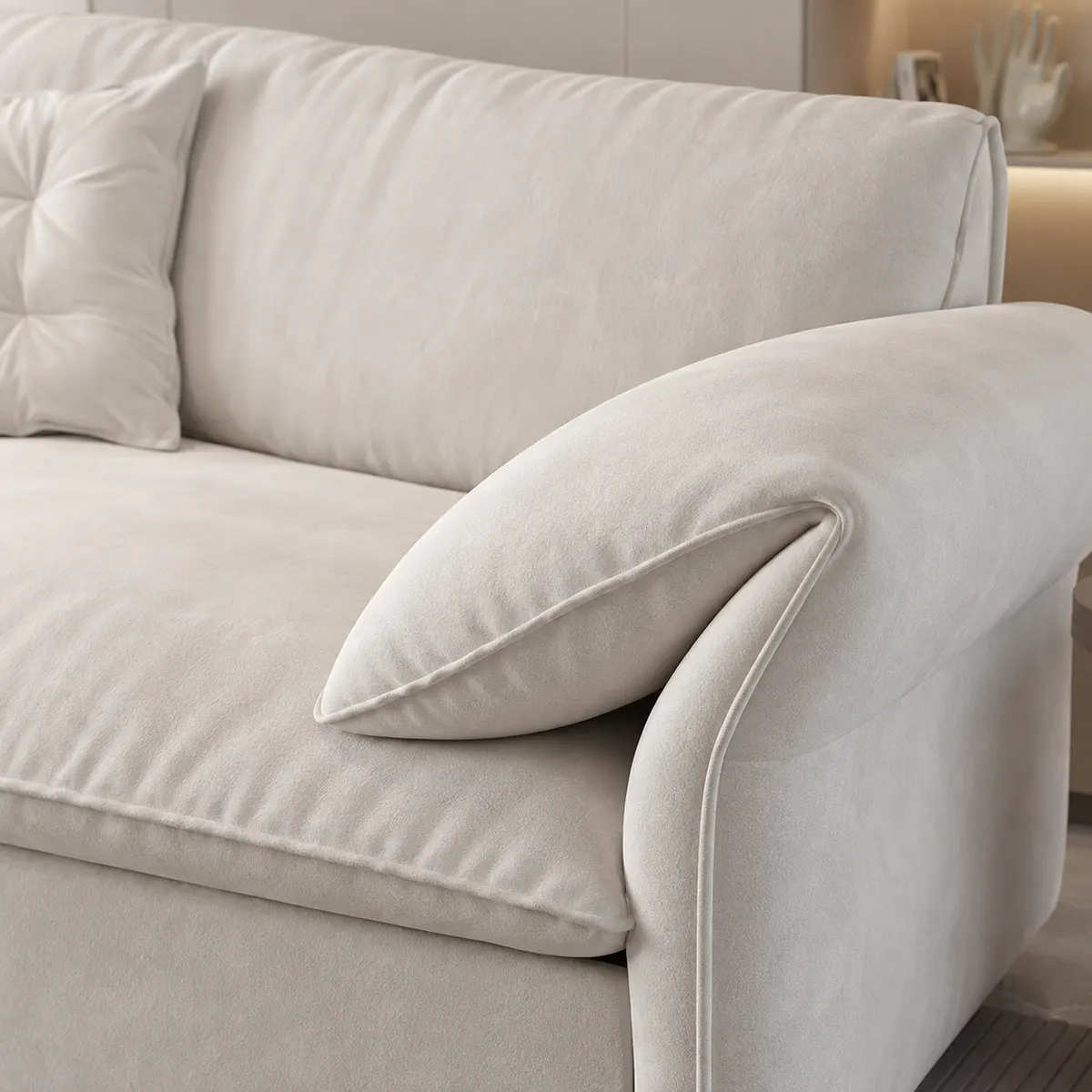 Détail de coussin d'accoudoir