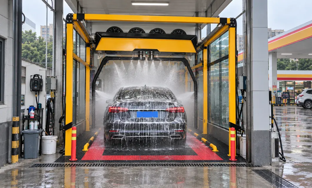 Automated vehicle cleaning suitable for commercial car-care sites with dedicated wash bays.