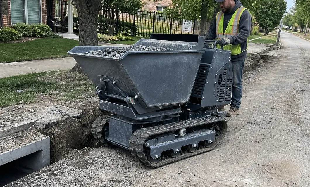 Municipal trench backfill with controlled dumping