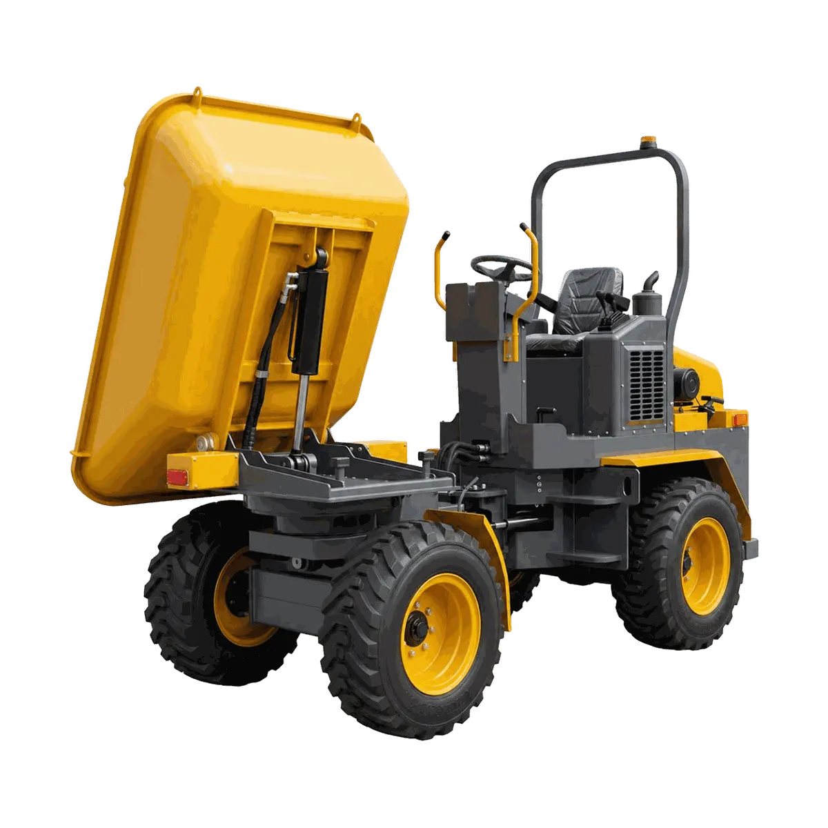 Cab-mounted dump truck