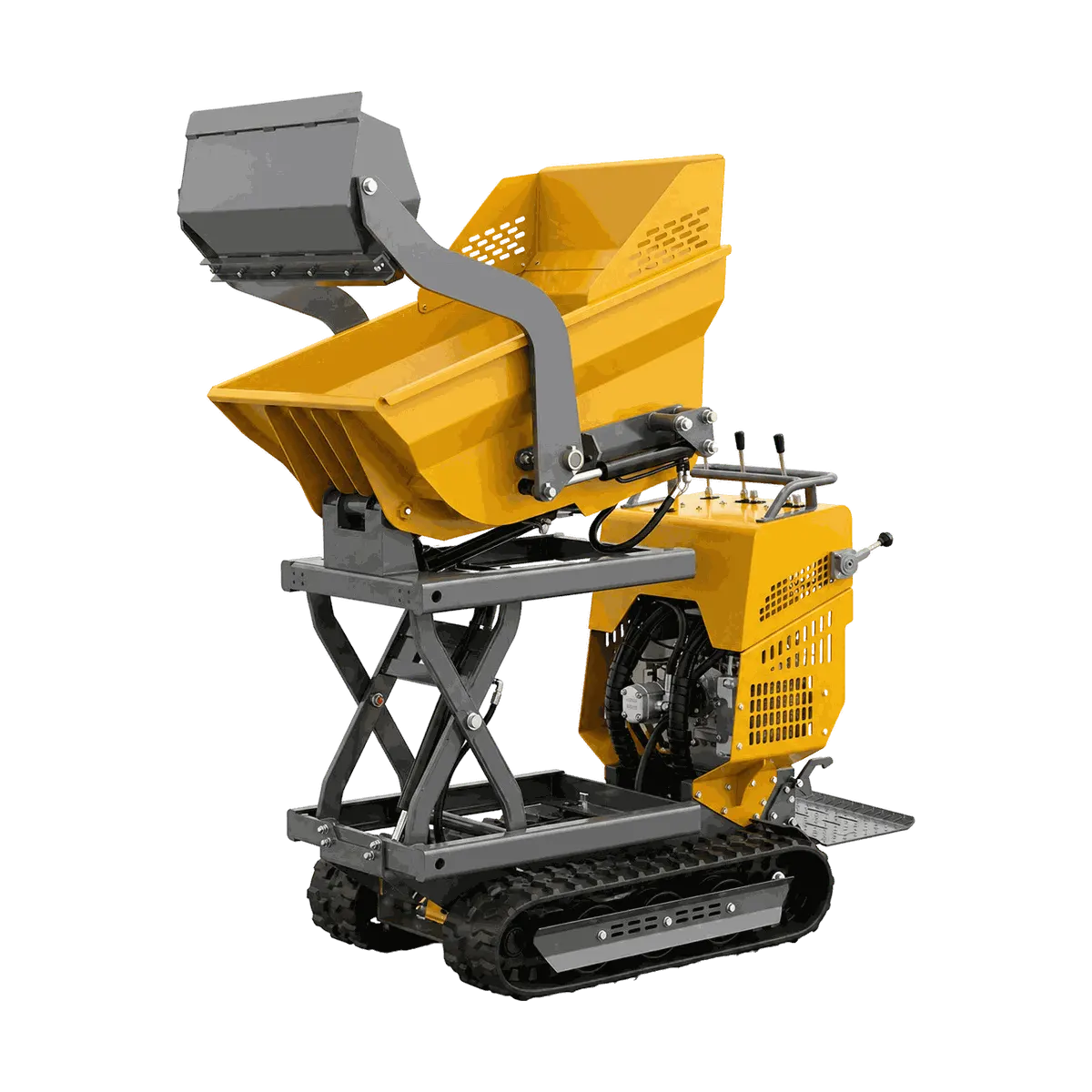 Dump truck with lifting and tipping mechanism