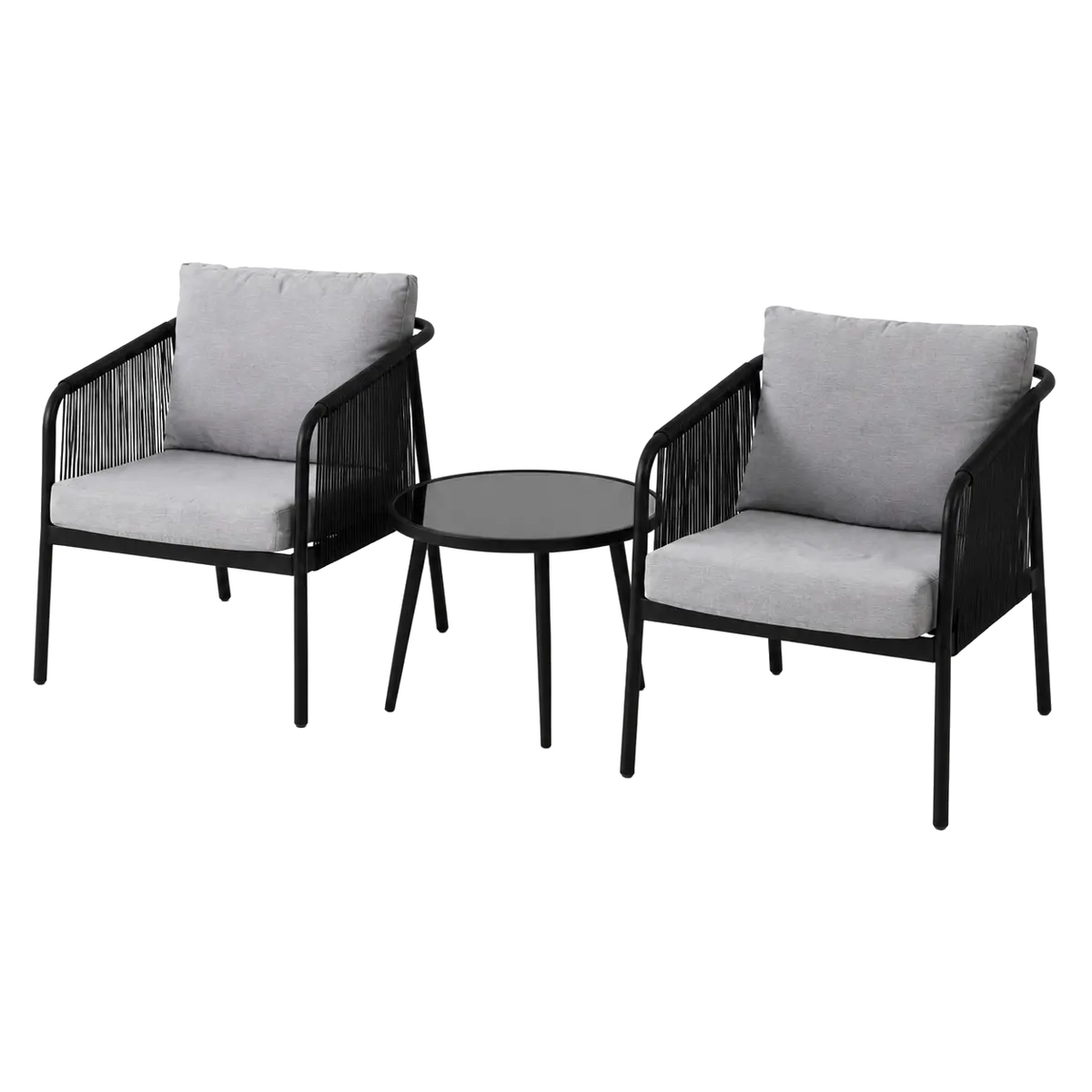 Balcony Light-Luxury Rope-Weaved Table and Chair Set