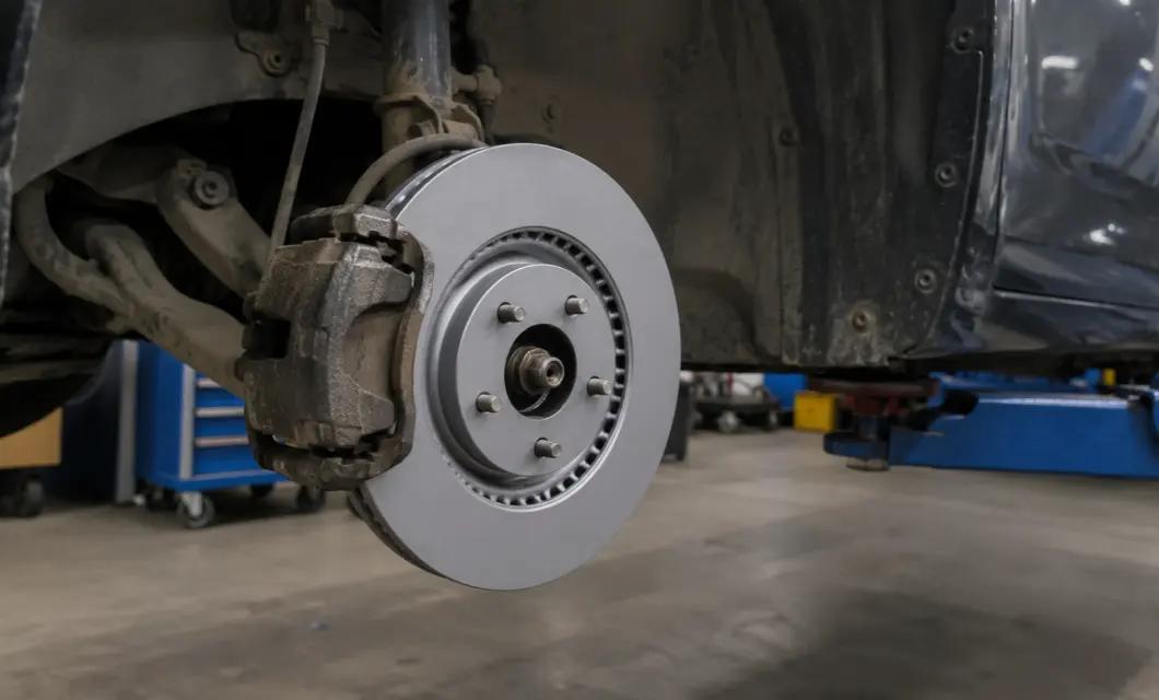Brake hardware visible beside disc