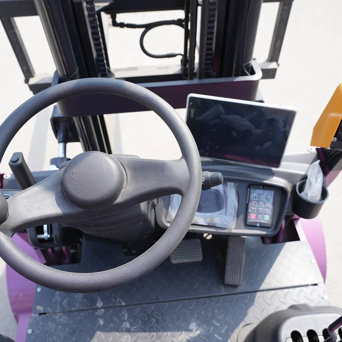 CPD-30—Purple—Detail View—Steering Wheel and Instrument Panel