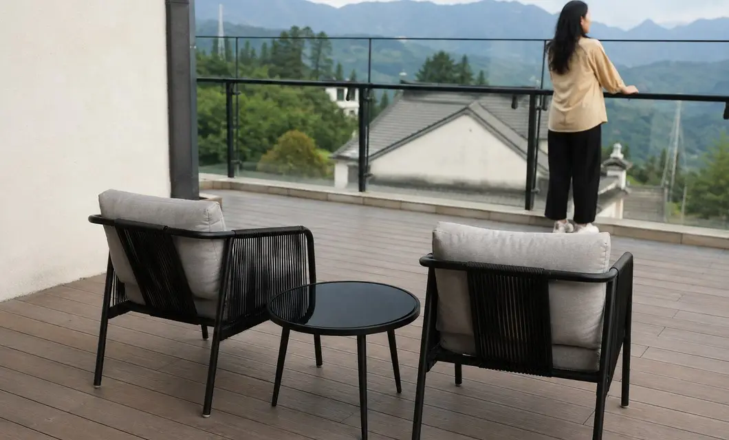 Calm Balcony Mountain View Lounge for Open Retreats