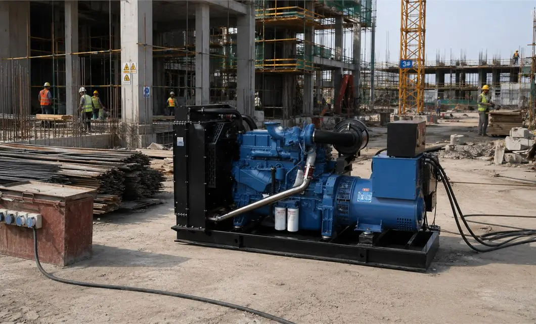 Baustelle-Temporäre Strom versorgung für Werkzeuge, Beleuchtung und Ausrüstung.