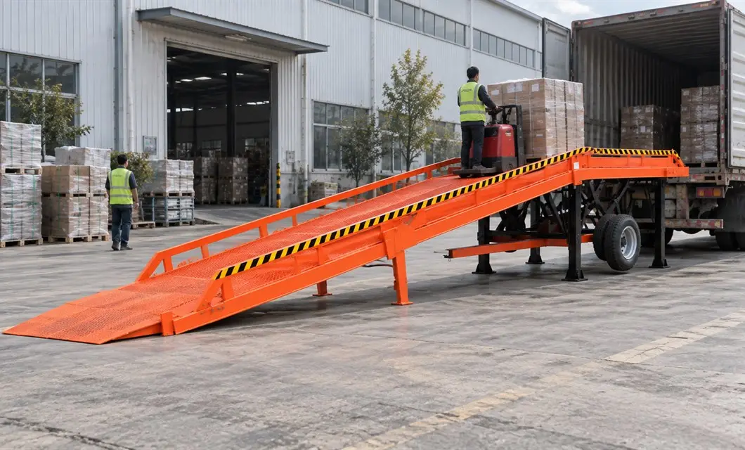 Container Loading With Stable Ramp Support