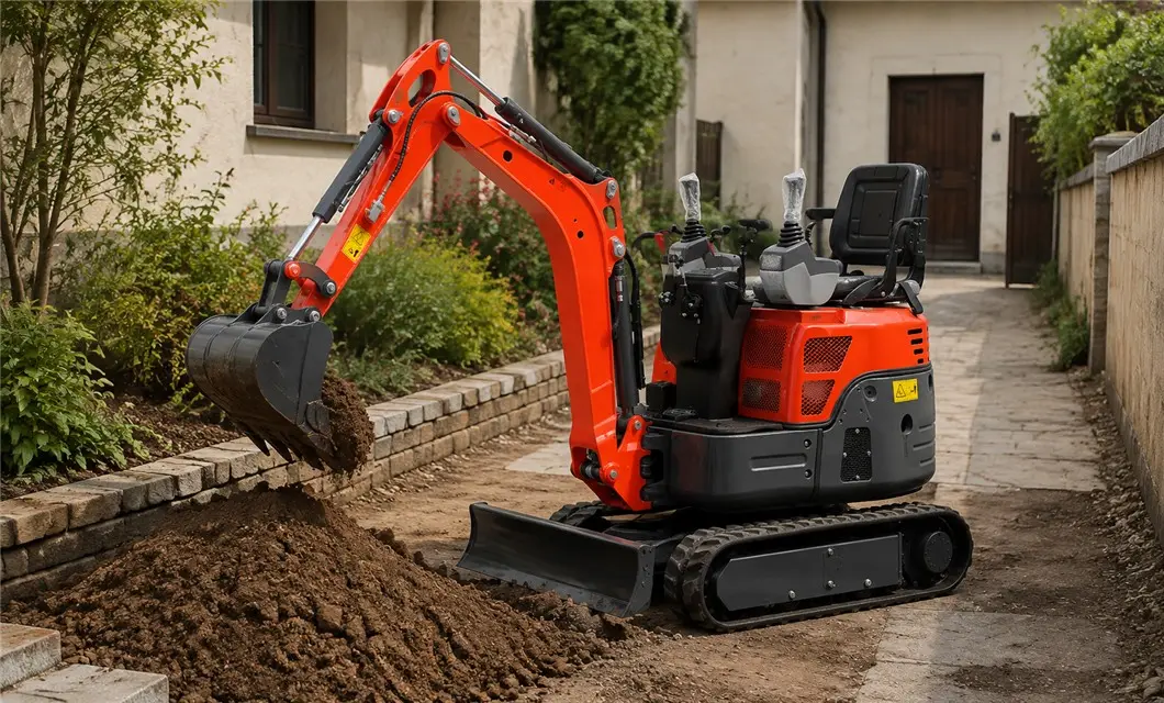 Courtyard soil loading during renovation