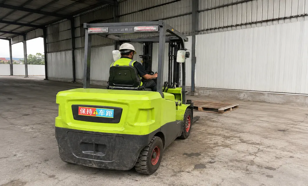 Covered Yard Lime Forklift Rear Staging
