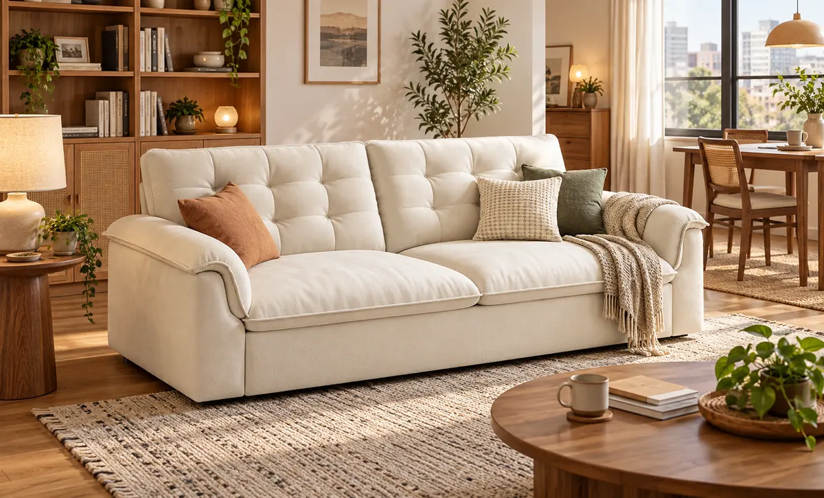 Creme Sofa Wohnzimmer