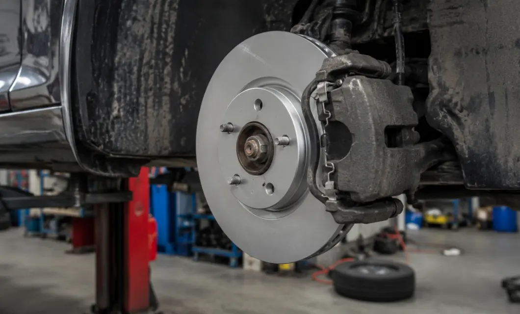 Disc aligned on exposed wheel hub