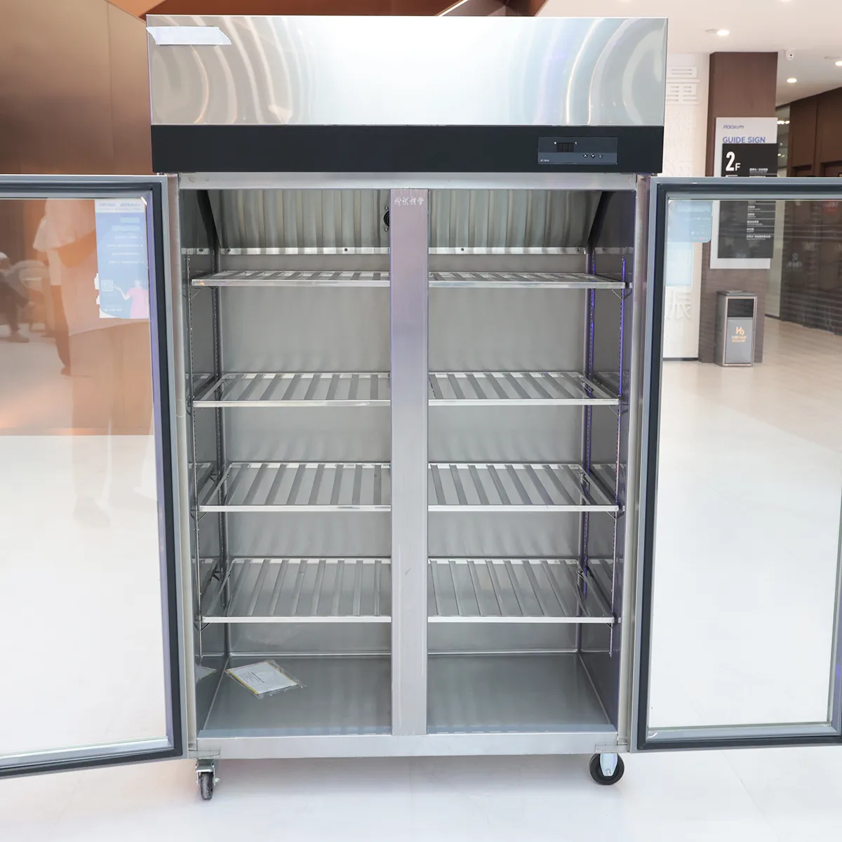 Double Glass Doors and Interior Shelving
