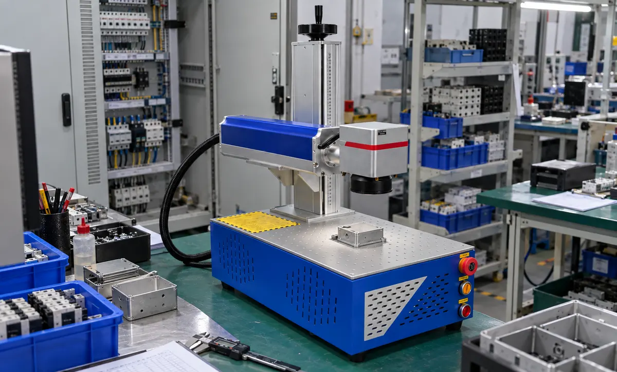 Electrical component labels and identification parts are handled at a workstation integrated into a traceability-oriented production area
