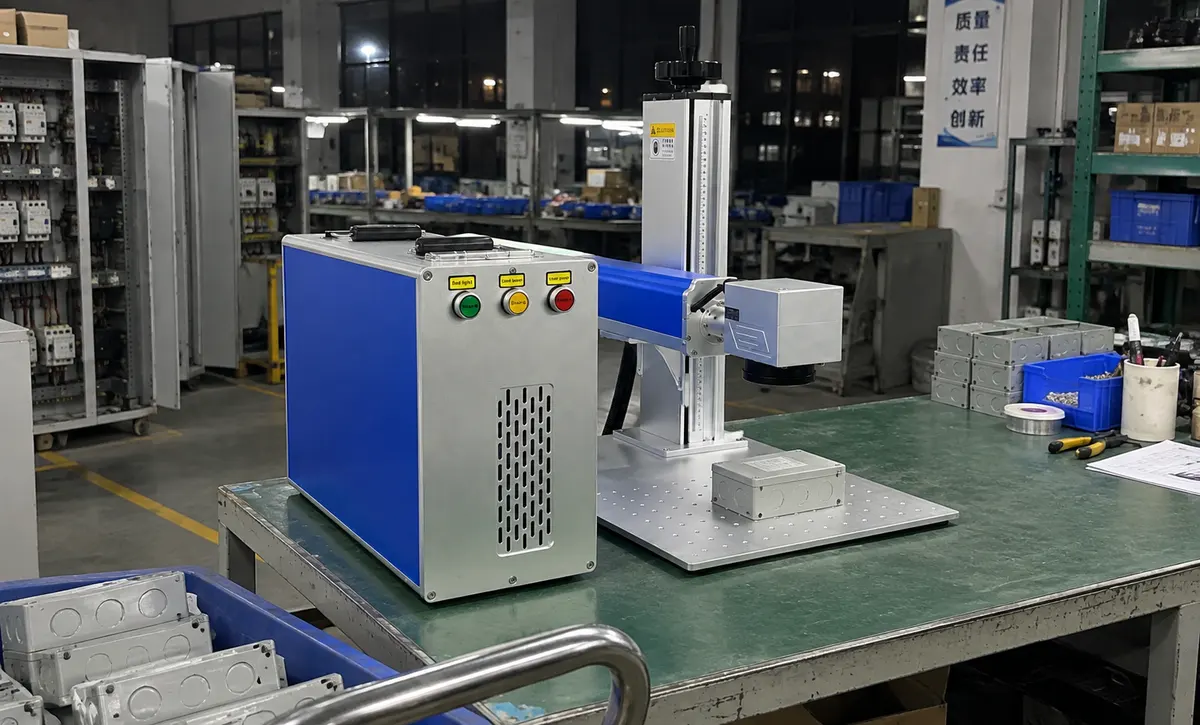 Electrical components are marked under practical night-shift conditions