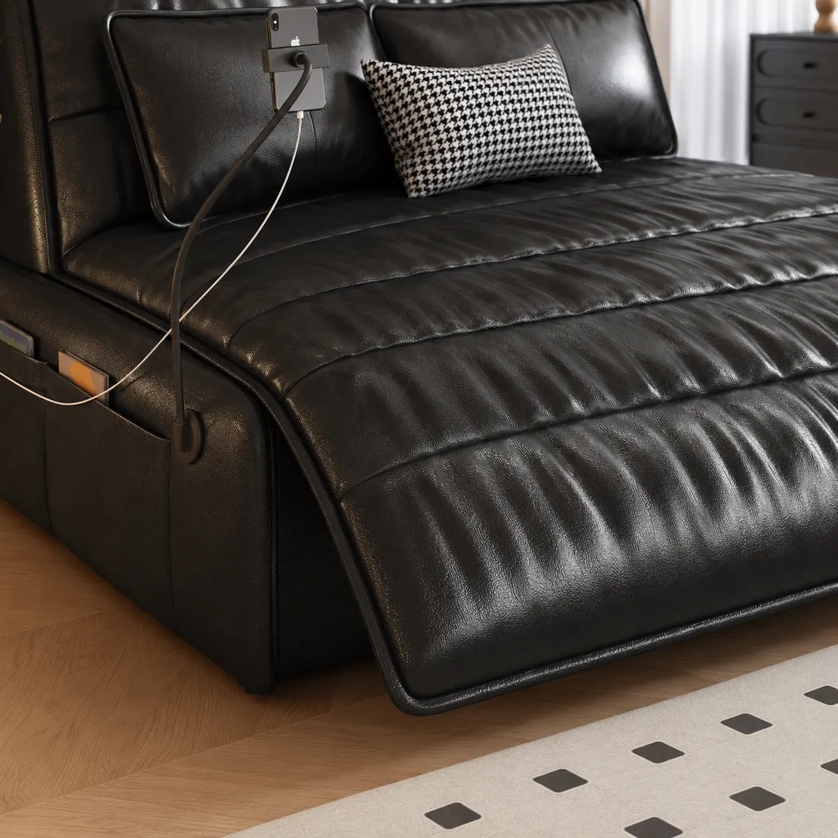 Ausgezogenes Schlafsofa – Detailansicht