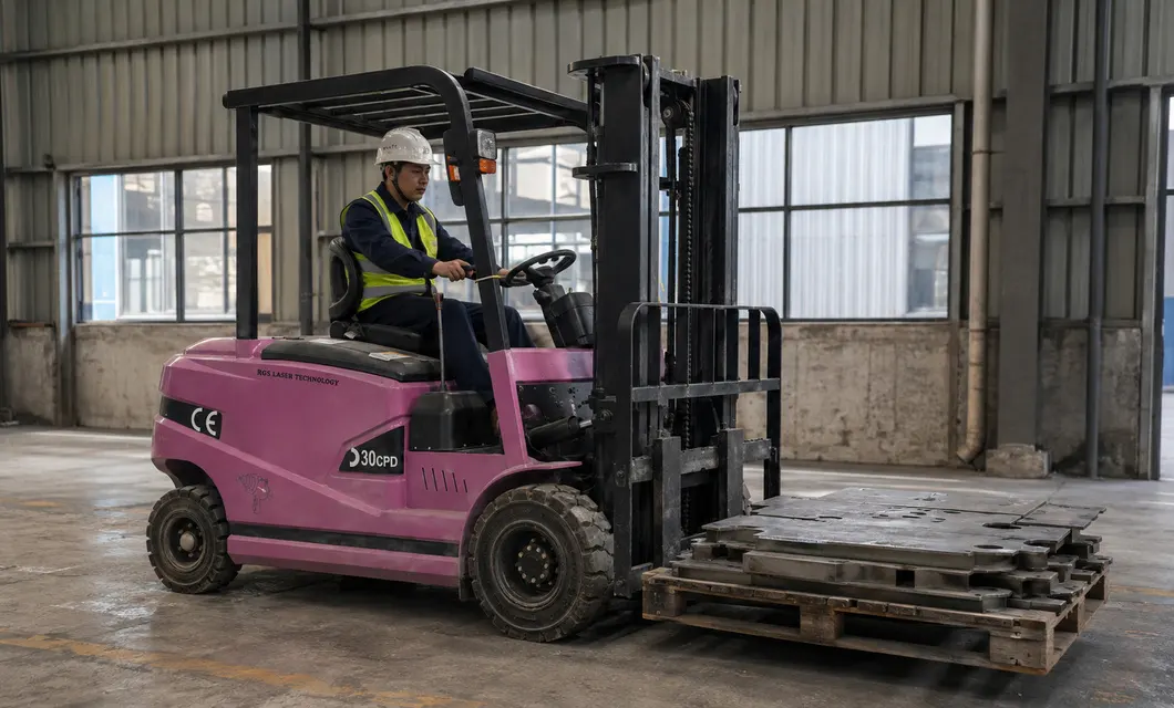 Front Warehouse Purple Pallet Handling