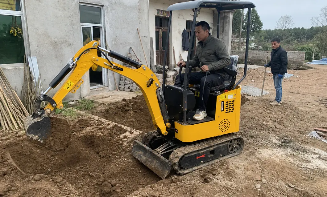 Excavación en un sitio pequeño con ancho de acceso de 925 mm y orugas de goma controladas