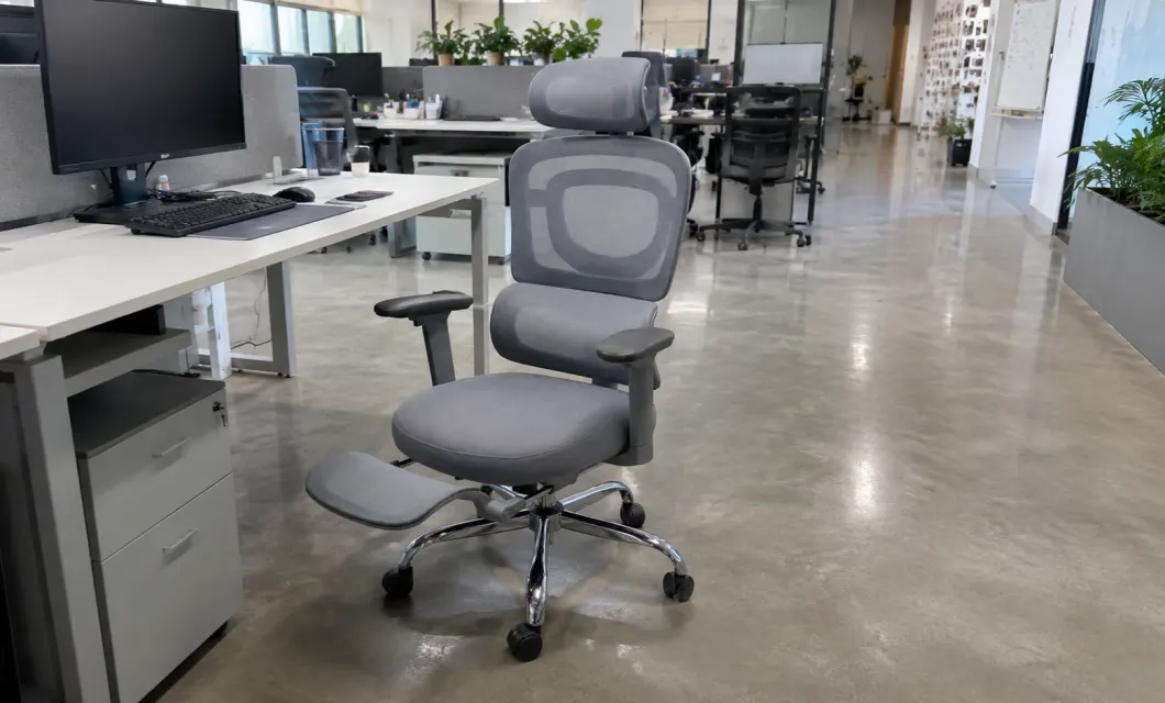 Footrest support beside workstations