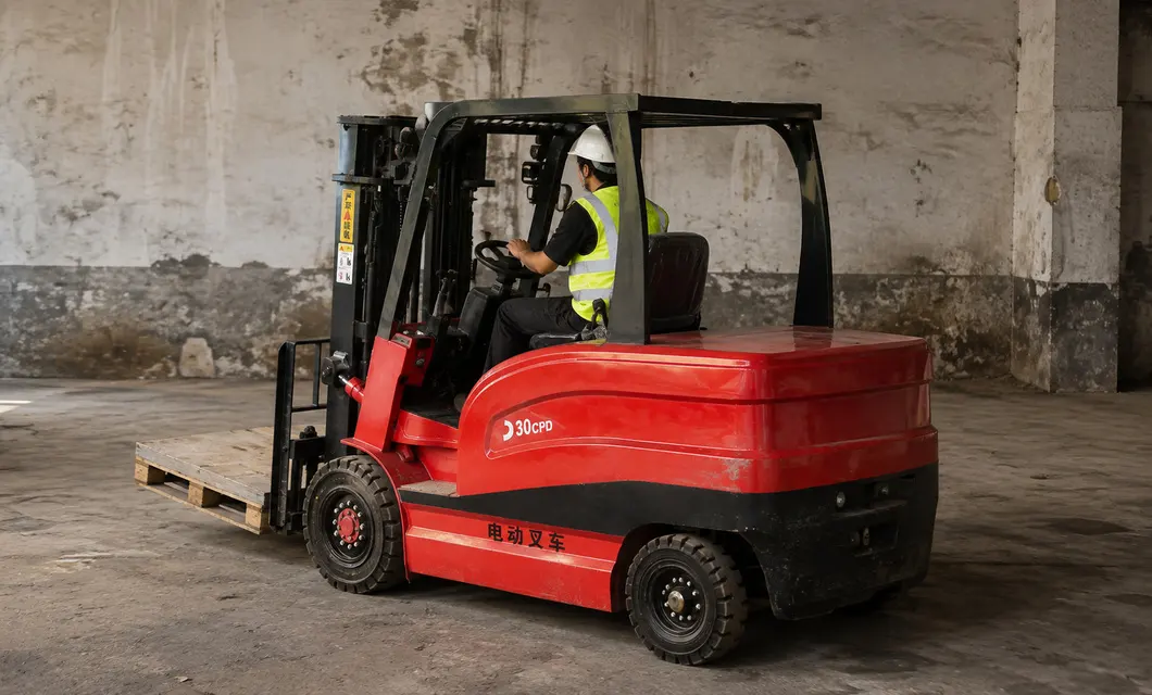 Warehouse Red Forklift Pallet Loading