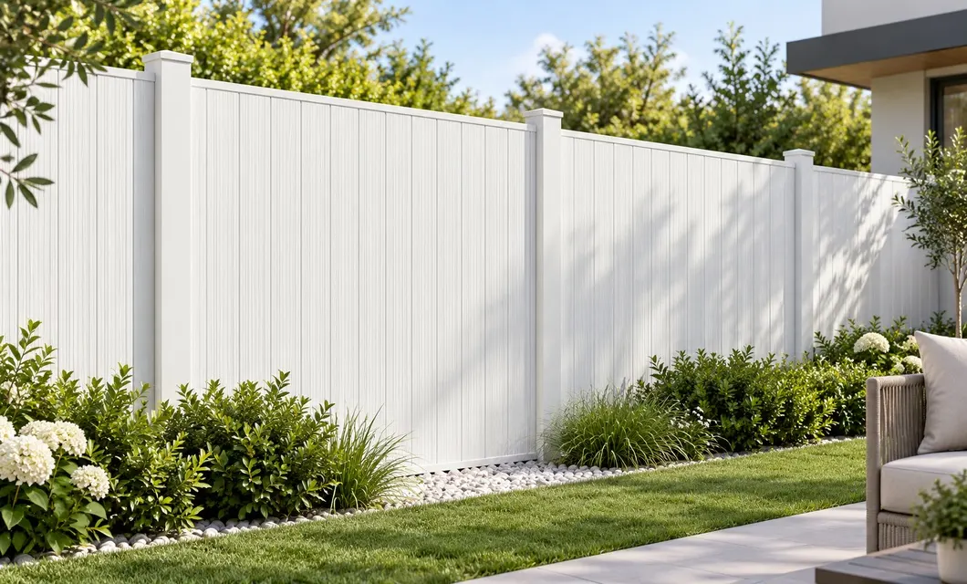 Gartenzaun mit einheitlichen Platten gelenken