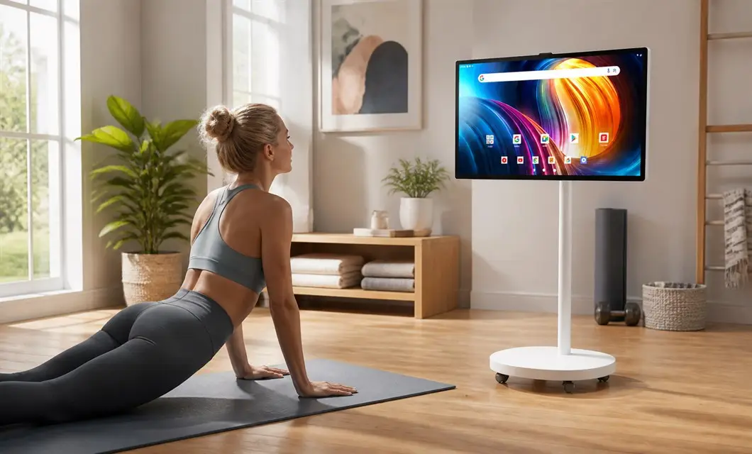 Sesión de fitness en el hogar: visualización guiada de fitness en el hogar