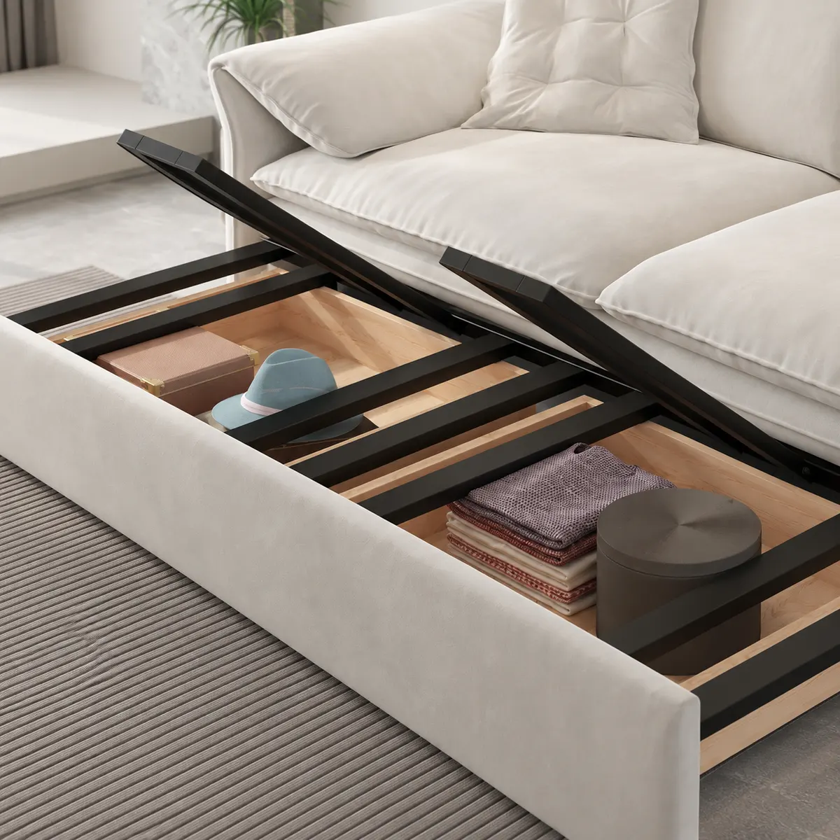 Compartiment de rangement caché