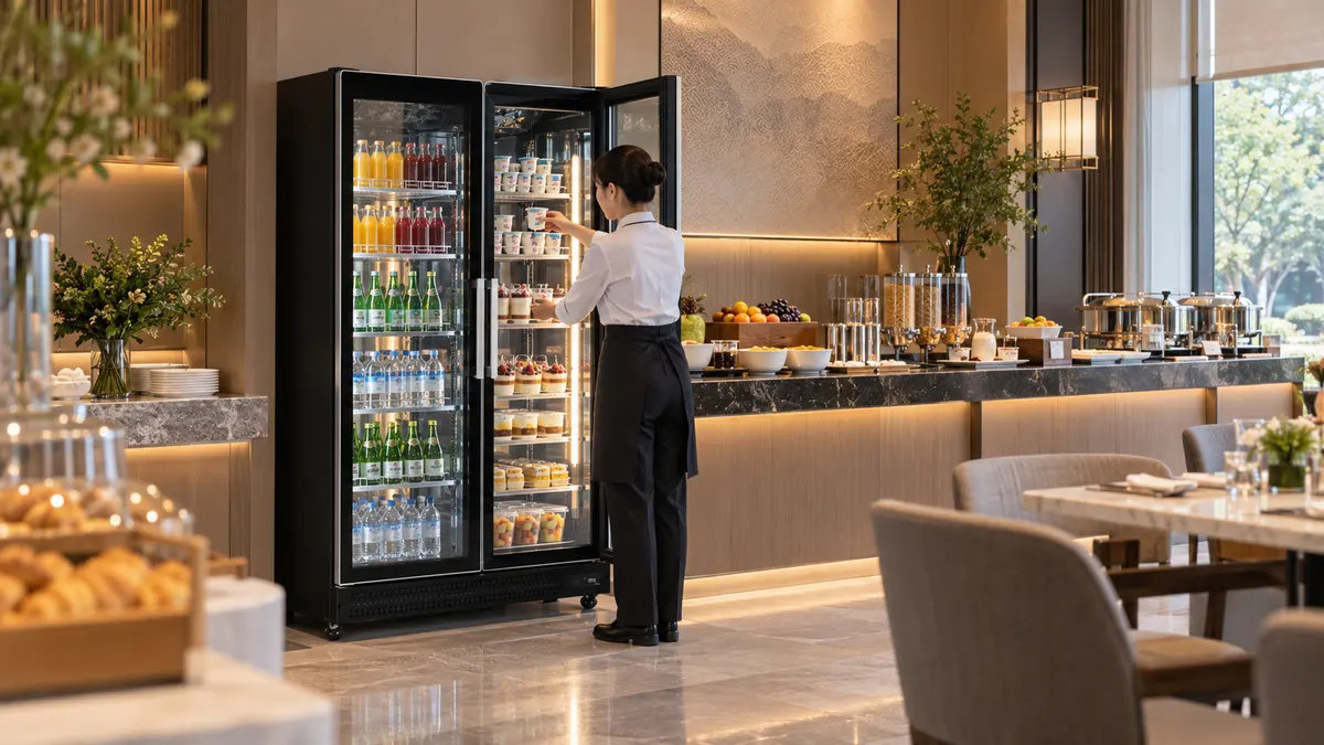 Hotel Frühstücks buffet Kühl display