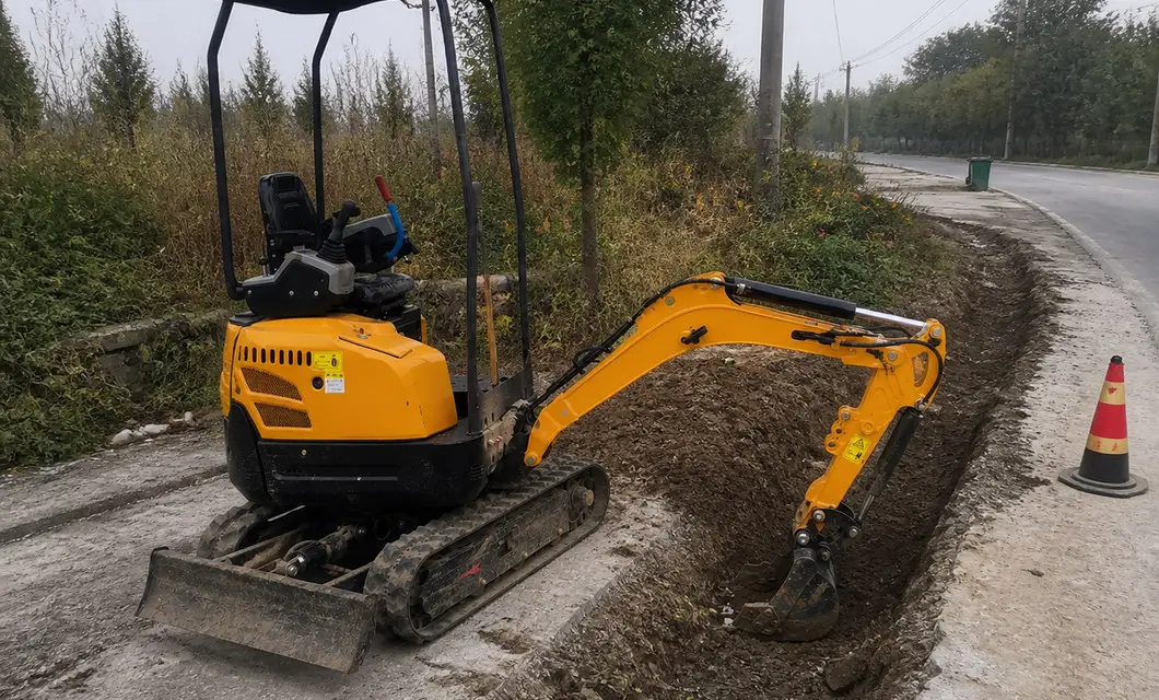 Straßen entwässerung reparatur mit kontrolliertem Graben und praktischer Reichweite
