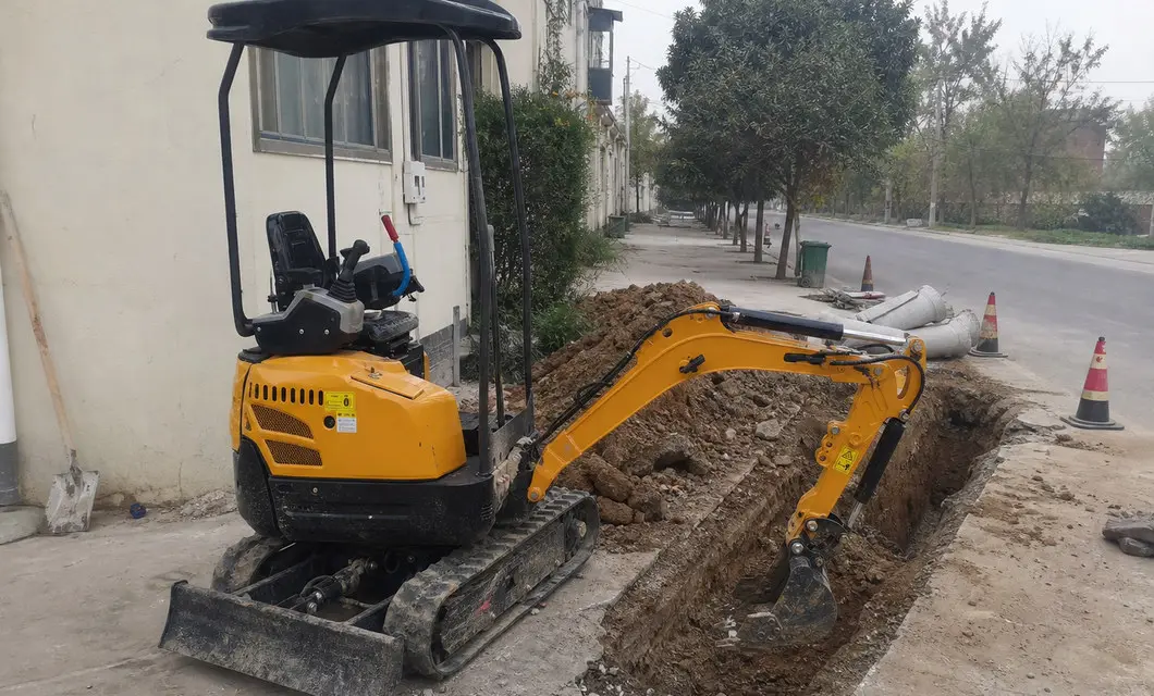 Städtische Versorgungs gräber mit dem kompakten JH-15 bagger an engen Arbeits plätzen