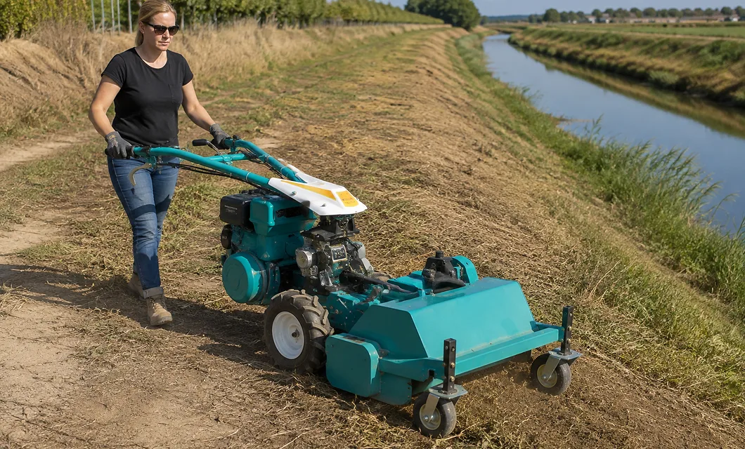 Klare große Gras neben Arbeitswegen