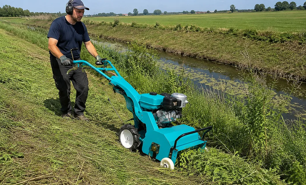 Mow Levee Wachstum auf geneigten Banken