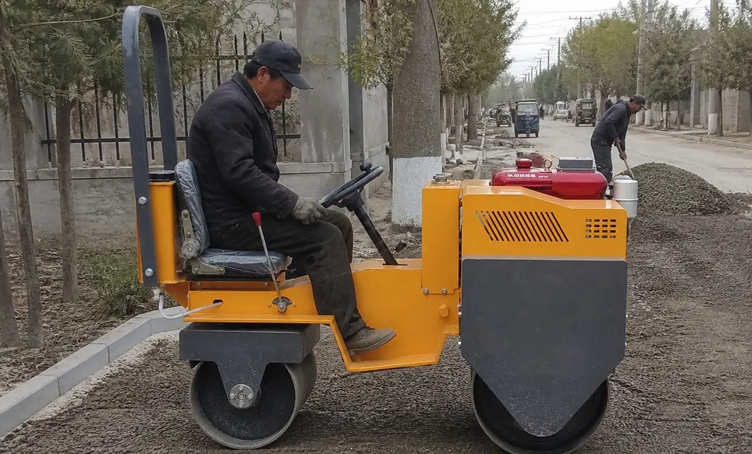 Builds municipal footpath bases with controlled coverage and route control.