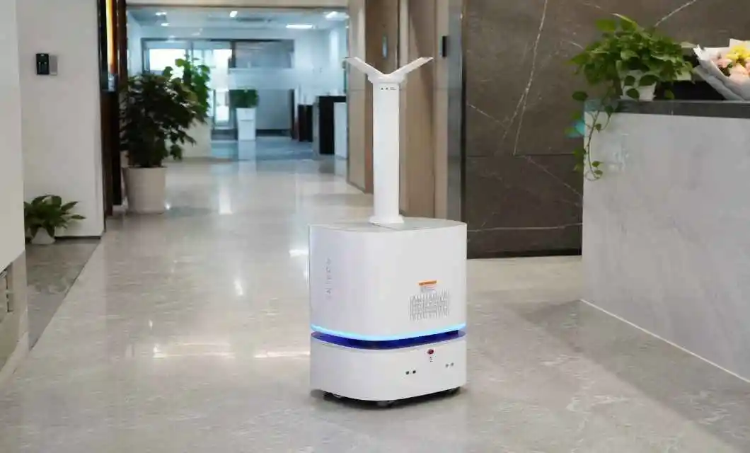 Repeatable disinfection across office work zones with clear routes and safe spacing.