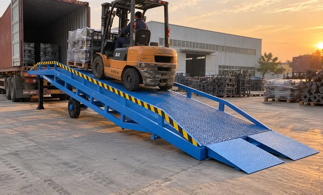 Portable Ramp Positioning For Outdoor Loading