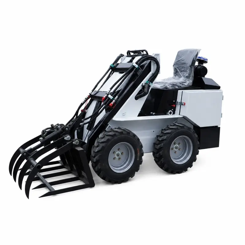Grapple log handler skid steer loader