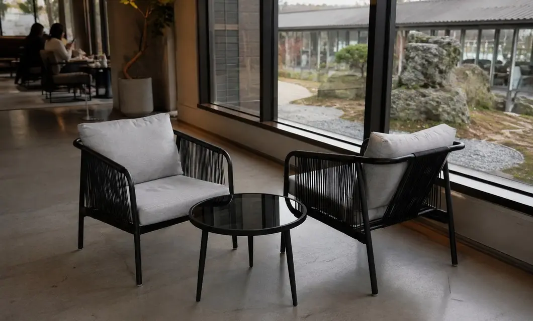 Quiet Window Conversation Corner for Relaxed Seating