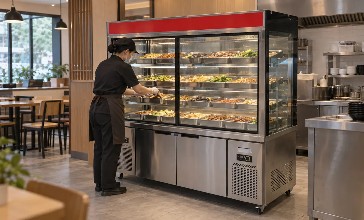 Arrangiamento alimentare del cabinet del ristorante Mala Tang
