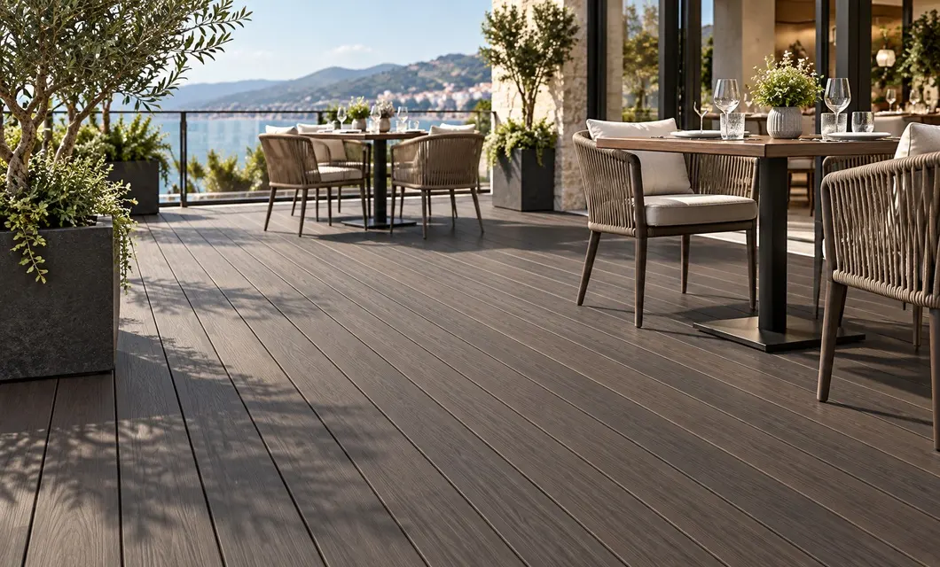 Terraza del restaurante con el Decking refinado