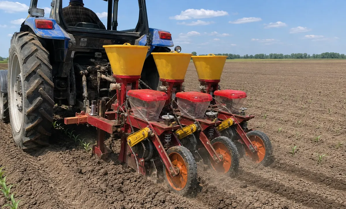 Rijplanter werkt door droge grond met behoud van een consistente zaadafstand.
