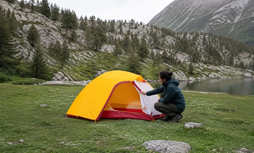 Lake Shore Camp-Aire de repos de nuit protégée à côté des sites d'eau appropriés.