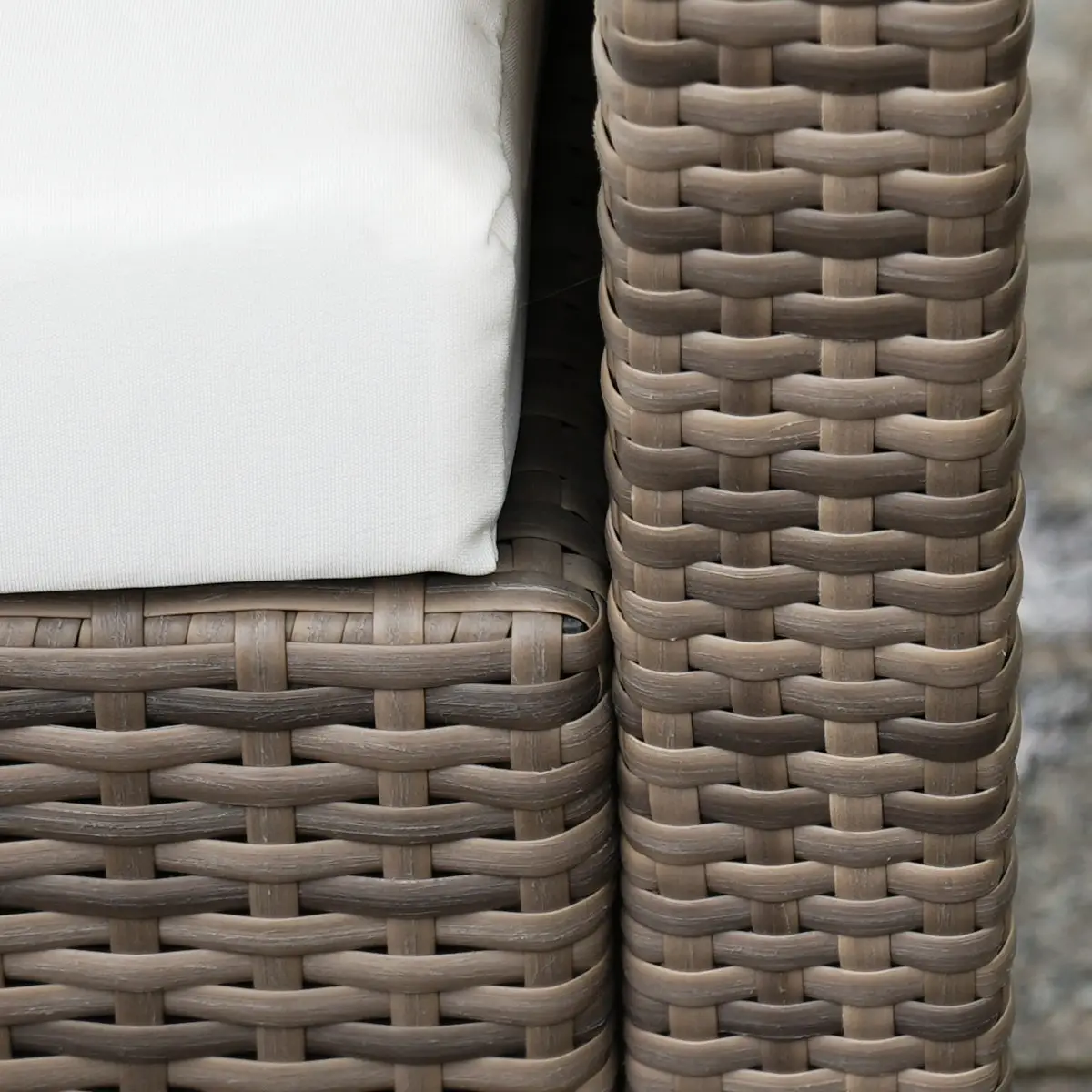 Bantalan kursi-sudut depan-anyaman rotan-Detail